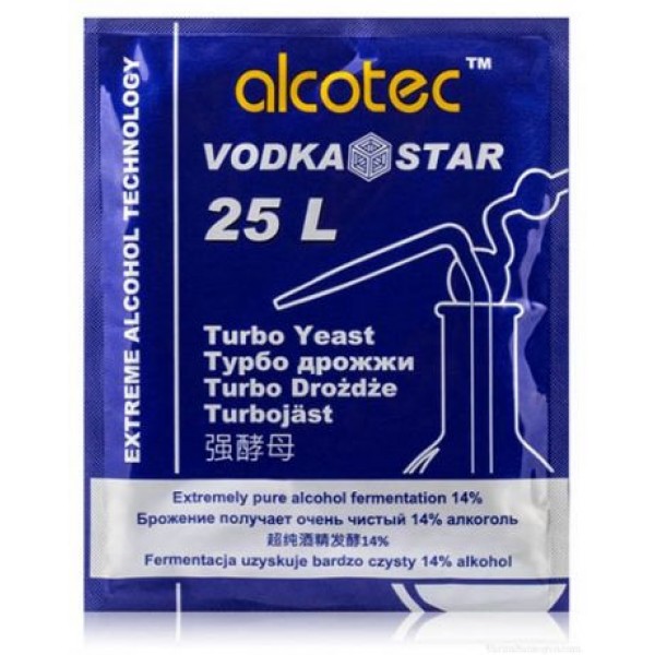 Спиртовые турбо дрожжи Alcotec Vodka Star на 25 л.
